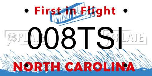 008TSI North Carolina License Plate