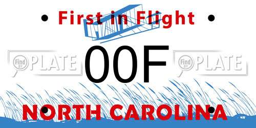 00F North Carolina License Plate