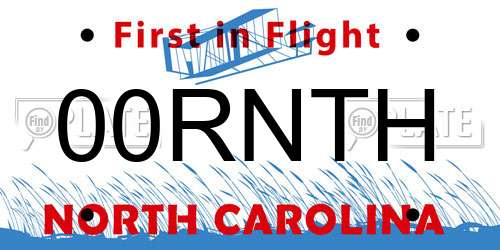 00RNTH North Carolina License Plate