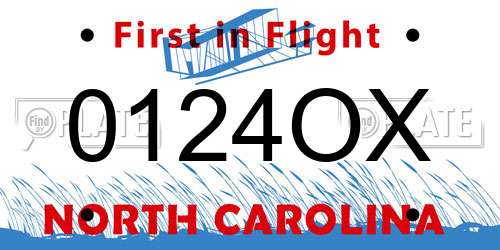 0124OX North Carolina License Plate