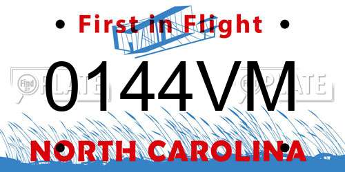 0144VM North Carolina License Plate