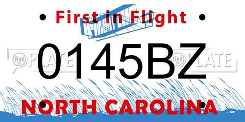 0145BZ North Carolina License Plate