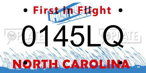 0145LQ North Carolina License Plate