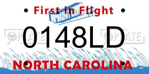 0148LD North Carolina License Plate