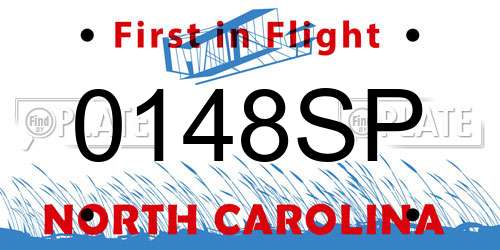 0148SP North Carolina License Plate