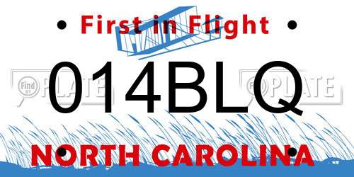 014BLQ North Carolina License Plate