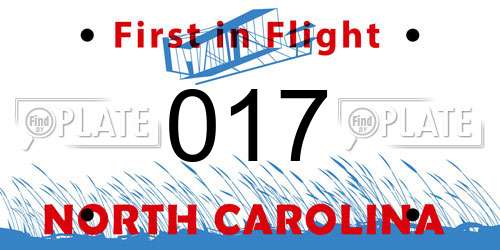 017 North Carolina License Plate