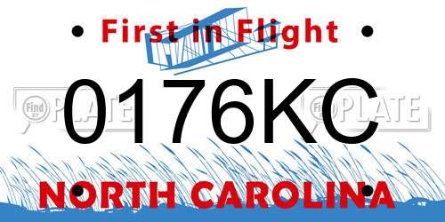 0176KC North Carolina License Plate