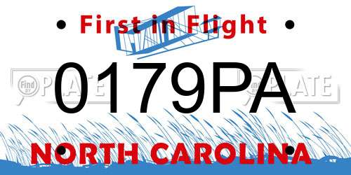 0179PA North Carolina License Plate
