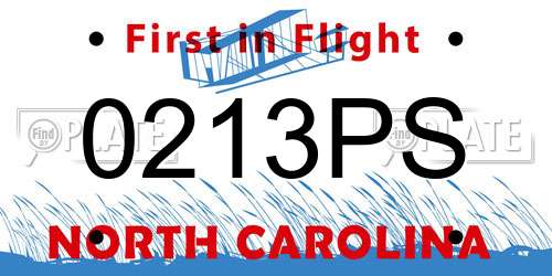 0213PS North Carolina License Plate