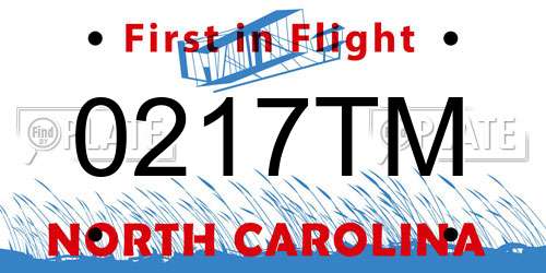 0217TM North Carolina License Plate