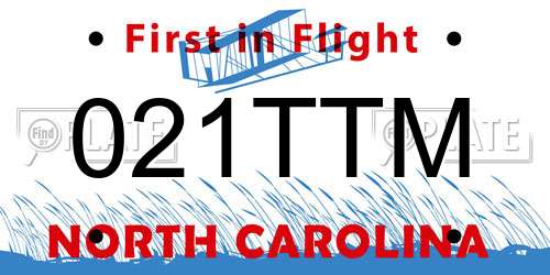 021TTM North Carolina License Plate