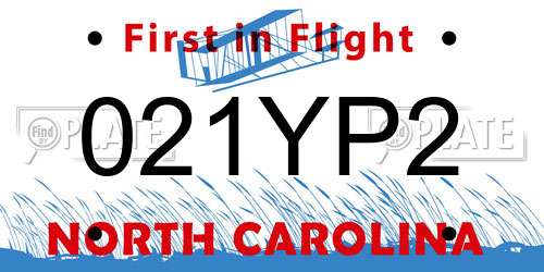 021YP2 North Carolina License Plate