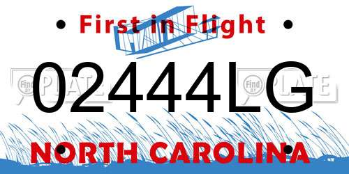 02444LG North Carolina License Plate