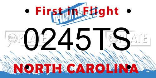 0245TS North Carolina License Plate