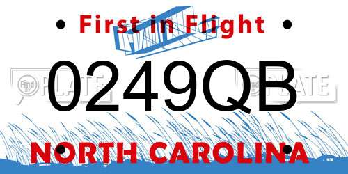 0249QB North Carolina License Plate