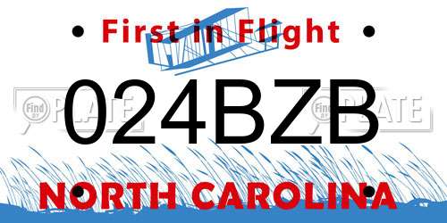 024BZB North Carolina License Plate