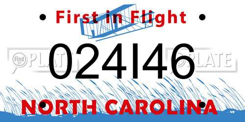 024I46 North Carolina License Plate