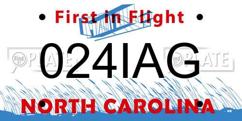 024IAG North Carolina License Plate
