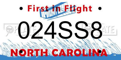 024SS8 North Carolina License Plate