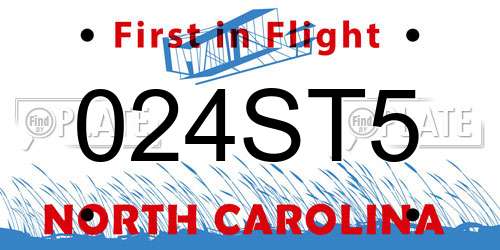 024ST5 North Carolina License Plate