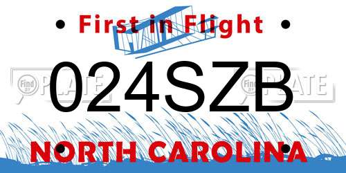 024SZB North Carolina License Plate