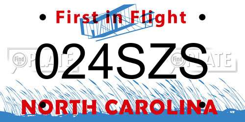 024SZS North Carolina License Plate