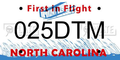 025DTM North Carolina License Plate