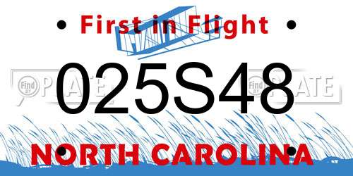 025S48 North Carolina License Plate