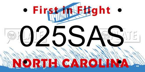 025SAS North Carolina License Plate