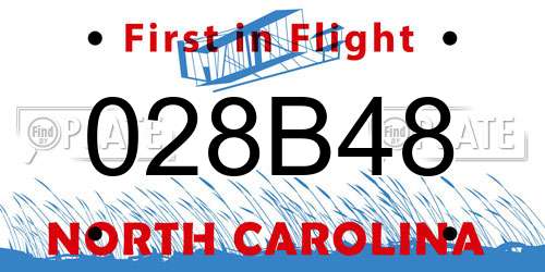028B48 North Carolina License Plate