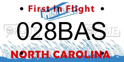 028BAS North Carolina License Plate