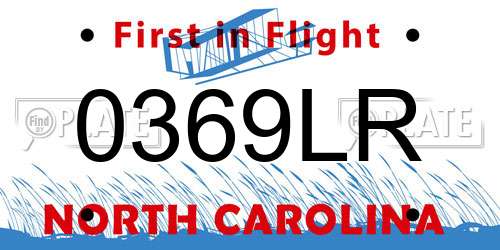0369LR North Carolina License Plate