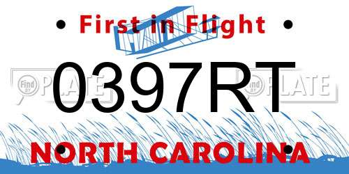 0397RT North Carolina License Plate