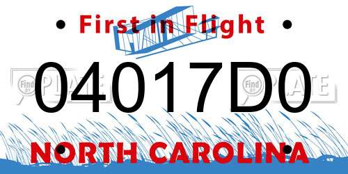 04017D0 North Carolina License Plate
