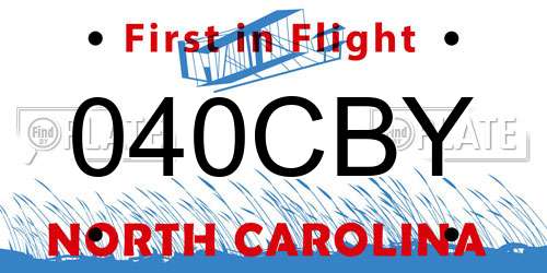040CBY North Carolina License Plate