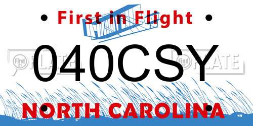 040CSY North Carolina License Plate