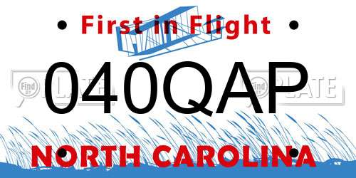040QAP North Carolina License Plate