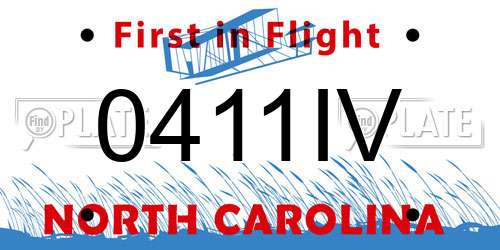 0411IV North Carolina License Plate