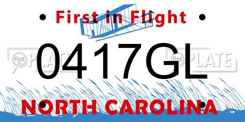 0417GL North Carolina License Plate