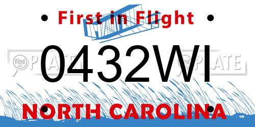 0432WI North Carolina License Plate
