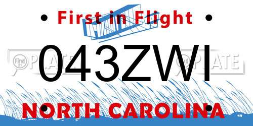 043ZWI North Carolina License Plate