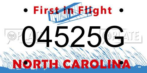 04525G North Carolina License Plate