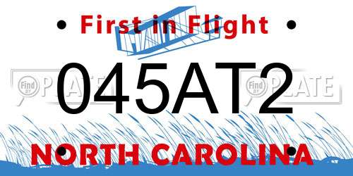 045AT2 North Carolina License Plate