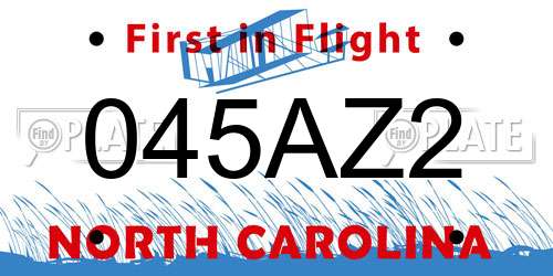 045AZ2 North Carolina License Plate
