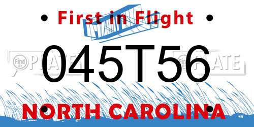 045T56 North Carolina License Plate
