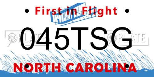 045TSG North Carolina License Plate