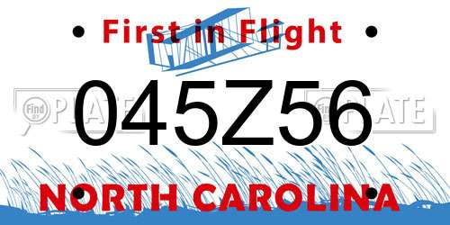 045Z56 North Carolina License Plate