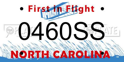 0460SS North Carolina License Plate