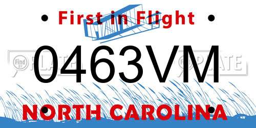 0463VM North Carolina License Plate